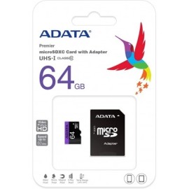 ADATA 64GB micro SDXC UHS-I U1 Memory Card w- Adapter